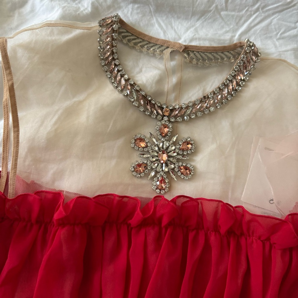 H&M x Giambattista vali cold shoulder rhinestone dress. - Picture 5 of 10